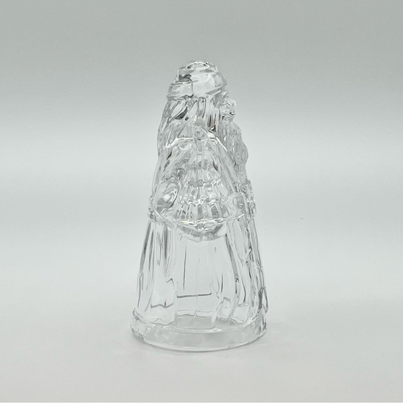 Old World Santa Claus Candle Holder Crystal Glass Christmas ISC Vintage USA 7.5” - Picture 8 of 12